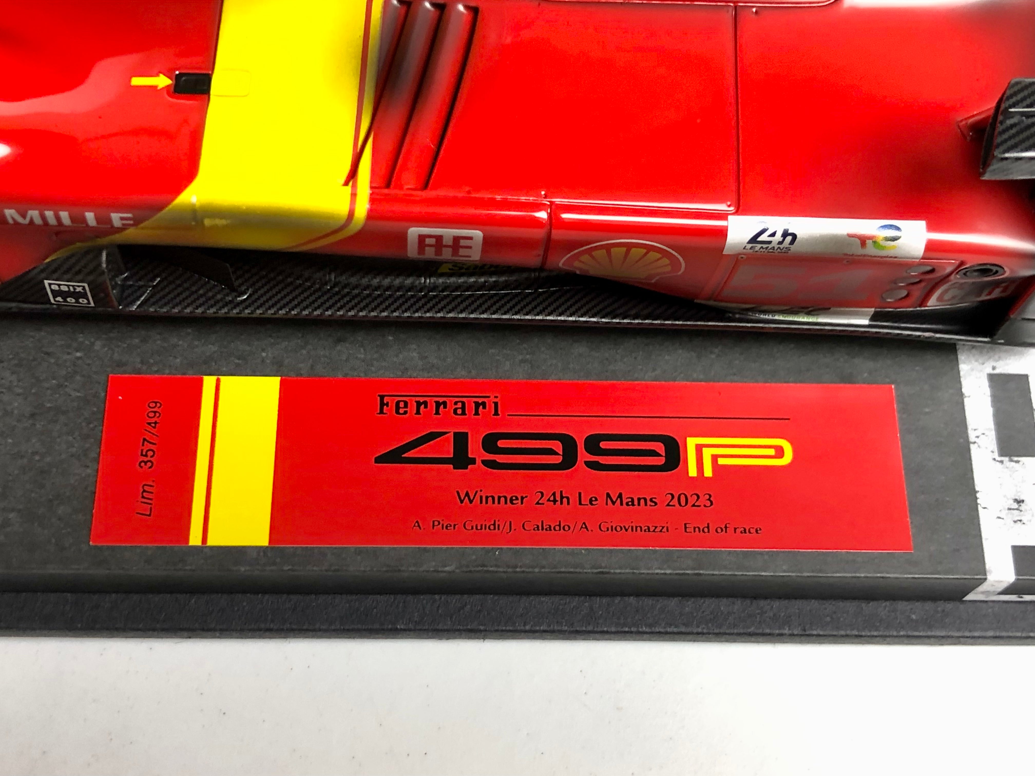 RACE FINISH BBR 1:18 scale Ferrari 499P #51 2023 Le Mans winner IN STOCK NOW!