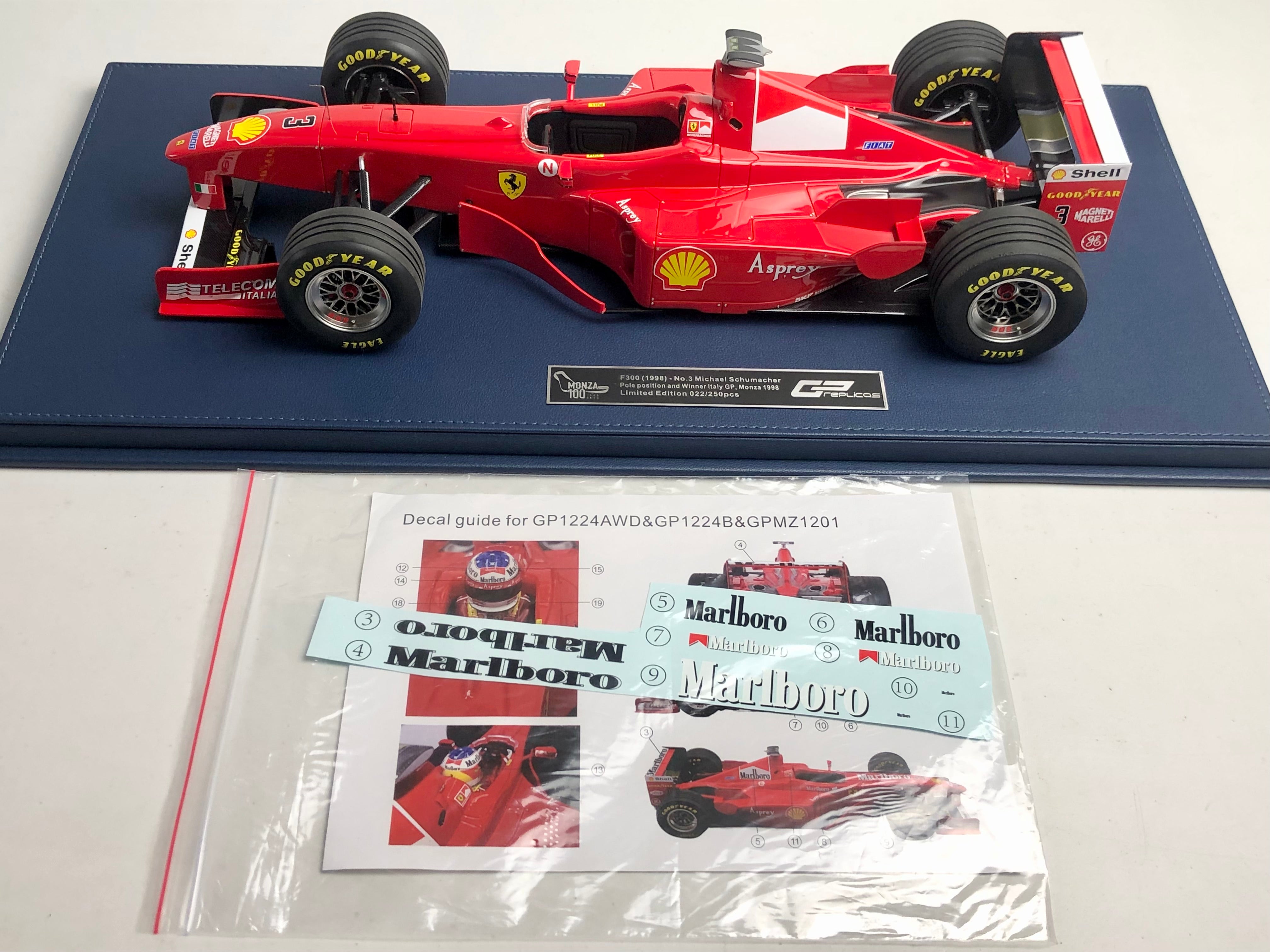 1:12 scale 1998 Ferrari F300 Michael Schumacher, Monza winner and pole