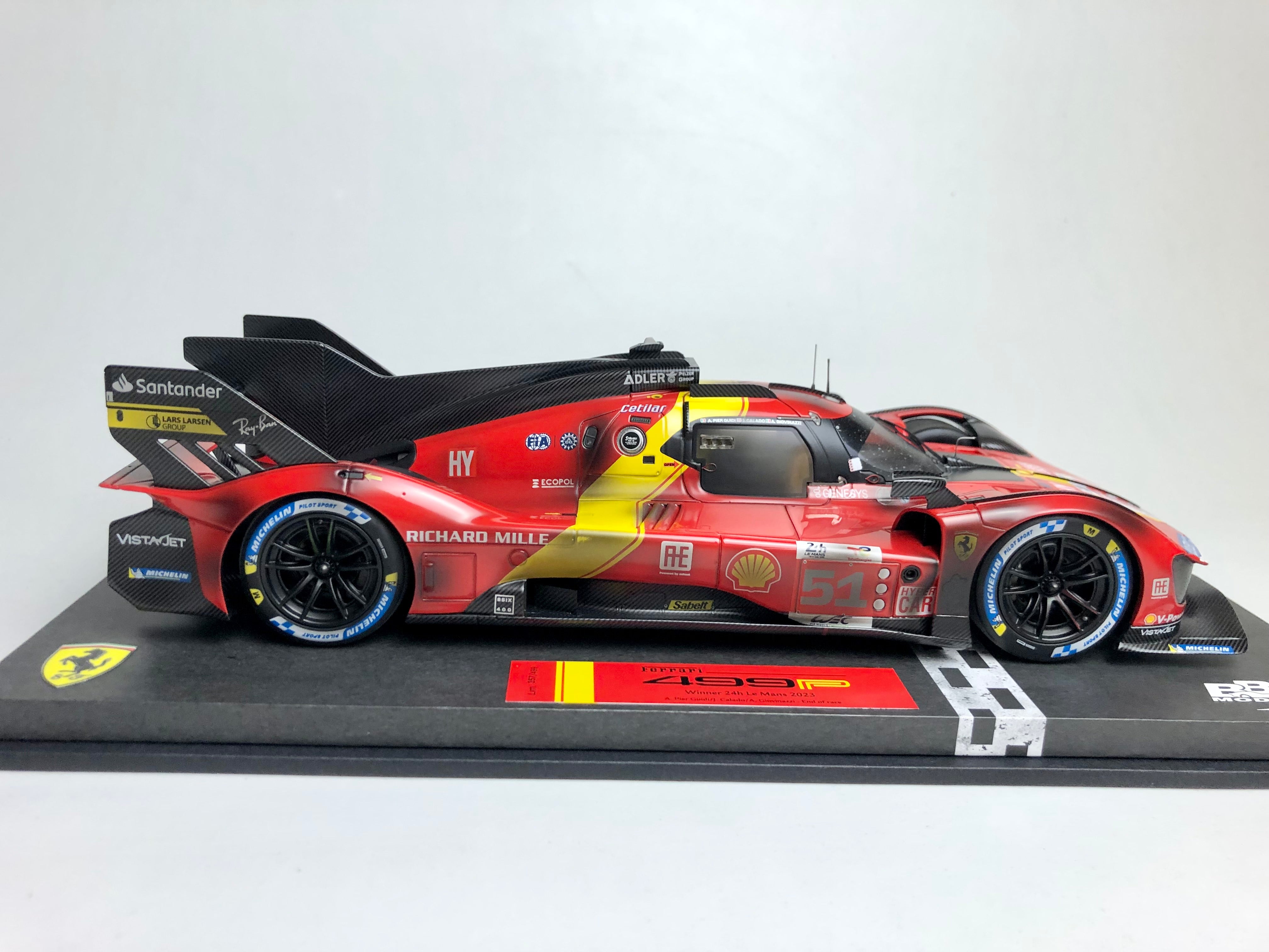 RACE FINISH BBR 1:18 scale Ferrari 499P #51 2023 Le Mans winner IN STOCK NOW!